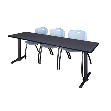 Cain Rectangle Tables > Training Tables > Cain Training Table & Chair Sets, 84 W, 24 L, 29 H, Grey MTRCT8424GY47GY